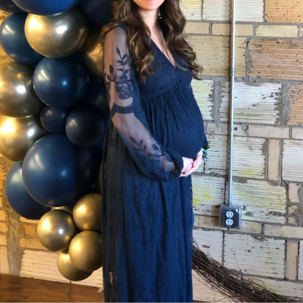 Navy maternity dress